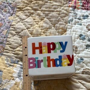 Colorful 'Happy Birthday' Decorative Container